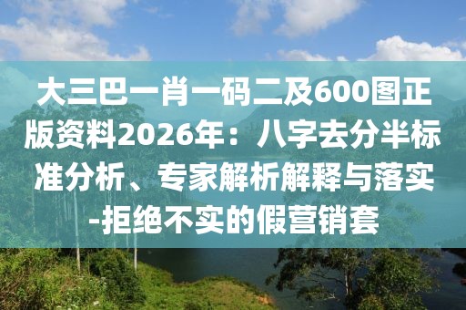大三巴一肖一碼二及600圖正版資料2026年：八字去分半標(biāo)準(zhǔn)分析、專家解析解釋與落實(shí)-拒絕不實(shí)的假營銷套