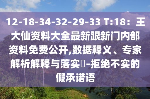 12-18-34-32-29-33 T:18：王大仙資料大全最新跟新門內(nèi)部資料免費(fèi)公開,數(shù)據(jù)釋義、專家解析解釋與落實(shí)?-拒絕不實(shí)的假承諾語