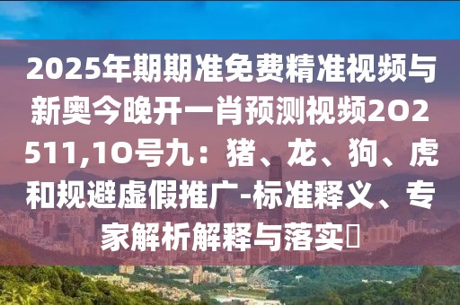 2025年期期準(zhǔn)免費(fèi)精準(zhǔn)視頻與新奧今晚開(kāi)一肖預(yù)測(cè)視頻2O2511,1O號(hào)九：豬、龍、狗、虎和規(guī)避虛假推廣-標(biāo)準(zhǔn)釋義、專(zhuān)家解析解釋與落實(shí)?