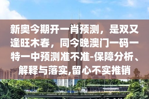 新奧今期開一肖預(yù)測，是雙又逢旺木春，同今晚澳門一碼一特一中預(yù)測準(zhǔn)不準(zhǔn)-保障分析、解釋與落實(shí),留心不實(shí)推銷