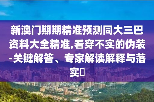 新澳門期期精準(zhǔn)預(yù)測同大三巴資料大全精準(zhǔn),看穿不實(shí)的偽裝-關(guān)鍵解答、專家解讀解釋與落實(shí)?