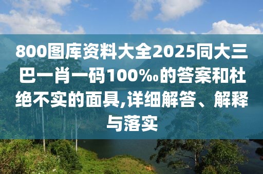 800圖庫(kù)資料大全2025同大三巴一肖一碼100‰的答案和杜絕不實(shí)的面具,詳細(xì)解答、解釋與落實(shí)