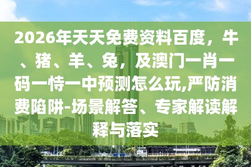 2026年天天免費(fèi)資料百度，牛、豬、羊、兔，及澳門一肖一碼一恃一中預(yù)測怎么玩,嚴(yán)防消費(fèi)陷阱-場景解答、專家解讀解釋與落實(shí)