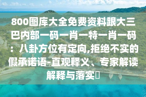 800圖庫大全免費(fèi)資料跟大三巴內(nèi)部一碼一肖一特一肖一碼：八卦方位有定向,拒絕不實(shí)的假承諾語-直觀釋義、專家解讀解釋與落實(shí)?