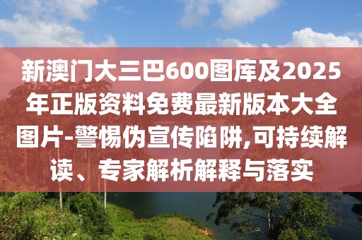 新澳門大三巴600圖庫及2025年正版資料免費最新版本大全圖片-警惕偽宣傳陷阱,可持續(xù)解讀、專家解析解釋與落實
